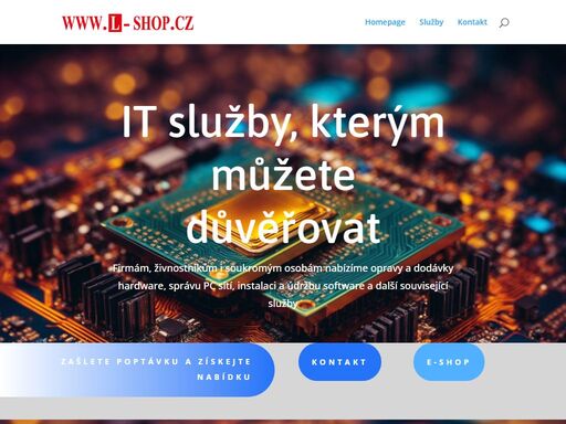 nabízíme opravy a dodávky hardware, správu pc, sítí, instalaci a údržbu software a další související služby.