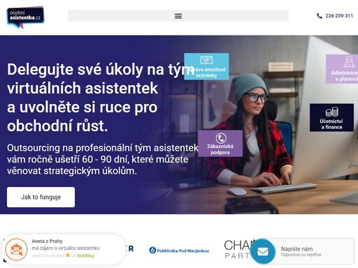 outsourcing na profesionální tým asistentek vám ročně ušetří 60 - 90 dní, které můžete věnovat strategickým úkolům.
