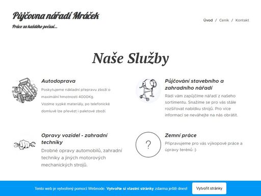 půjčování stavebního a zahradního nářadí