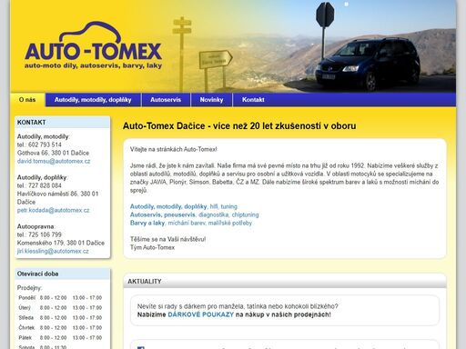 prezentace firmy tomex dačice - autodíly