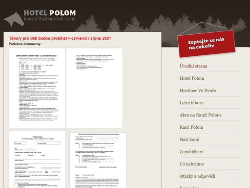 hotel polom a hostinec ve dvoře nabízejí ubytování v nádherné přírodě hostýnských vrchů. pro příznivce jezdectví a milovníky koní nabízíme výuku ježdění, projížďky na koních či v zápřahu s bryčkou.