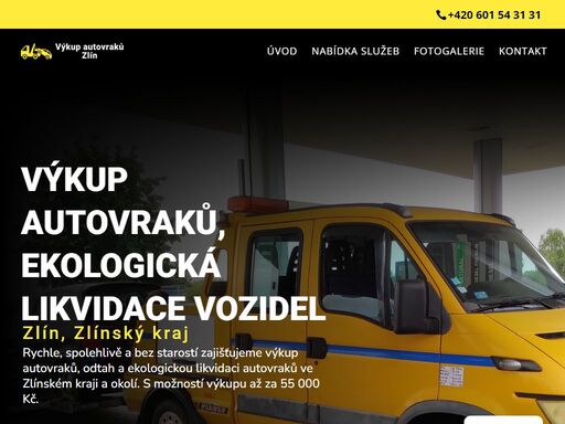 spolehlivý odtah vozidel a výkup autovraků. rychlý odtah autovraků s ekologickou likvidací. zbavte se starého auta a získejte férovou cenu až 55tis.