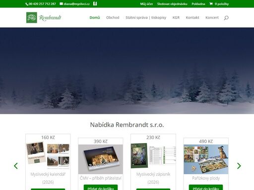 vydavatelství rembrandt s.r.o. se věnuje produkci mysliveckých kalendářů již více než 20 let. dále tiskne tiskopisy pro státní správu či vydává reprodukce obrazů.