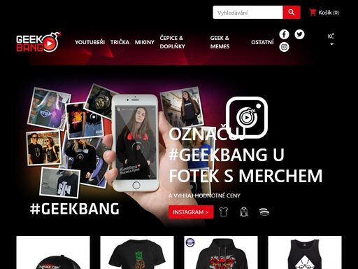 youtuberský obchod a merch těch nejlepších youtuberů, jako je agraelus, flygun, martin rota, wedry...
