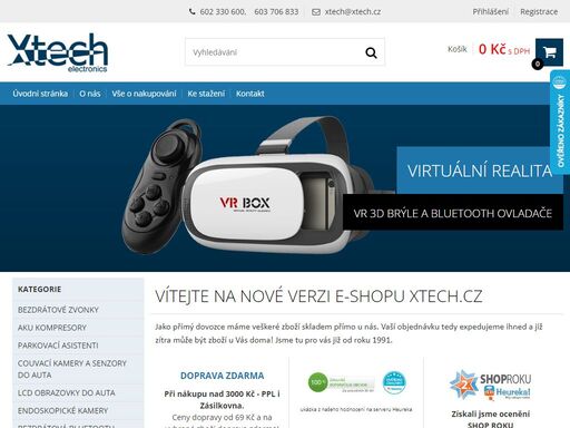 dovozce, velkoobchod a maloobchod s elektronikou. navigace xtechnavi, dvr kamery, 3d brýle pro virtuální realitu vr, bluetooth bezdrátová sluchátka, bezdrátové zvonky, led čelovky, led svítidla a další elektronika.