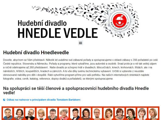 dovolte, abychom se vám představili. několik let uvádíme své zábavné pořady a spolupracujeme v oblasti zábavy s pořadateli po celé české republice, slovensku a německu. pořady a programy, které vytváříme, jsou autorské a osobité. snad proto je o ně tak veliký zájem. naše divadlo je schopno hrát v divadlech, tělocvičnách, kinech, knihovnách, třídách, ale i na náměstích, hřištích, koupalištích, hradech a zámcích. a to vše díky svému technickému vybavení. určitě si vyberete z neustále obnovované nabídky pro děti i dospělé. rádi vytvoříme program přímo pro vaši potřebu. na našich internetových stránkách najdete fotografie, videa, ceník, katalog, reference, dopisy diváků a pořadatelů, se kterými spolupracujeme.