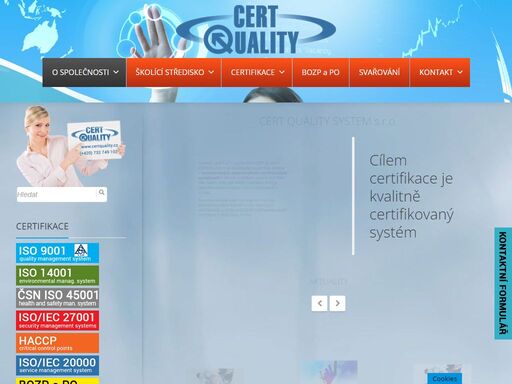kvalitní certifikace za adekvátní ceny - dlouholeté zkušenosti v oblasti certifikaci norem iso 9001,iso 14001,ohsas 18001,iso 27001,haccp,iso/iec 20000 ...