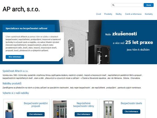 jsme výrobci trezorů a trezorových dveří, neprůstřelných peněžních filtrů a propustí, bezp. neprůstřelných dveří, oken a stěn s více než 15ti letou historií.