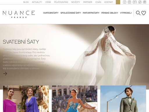 svatební salon nuance praha - prodejna a půjčovna luxusních svatebních a společenských šatů značek pronovias, rosa clará a dalších. nabízíme i svatební a společenské pánské obleky vhodné pro různé příležitosti.