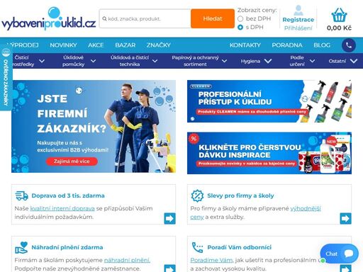 profesionální úklid zvládnete levou zadní s kvalitními čistícími prostředky, úklidovými stroji a úklidovou technikou. v nabídce najdete i ochranné pomůcky, dávkovače a zásobníky nebo širokou nabídku odpadkových košů a pytlů. nabídka dekorací pro dům a zah