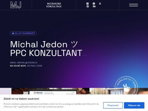 pomohu vám vymyslet ideální mix online marketingových kanálů dle pravidla 80/20, které vám umožní získat maximální zásah za minimum financí. pojďme probrat váš projekt u dvojitého mochaccina...