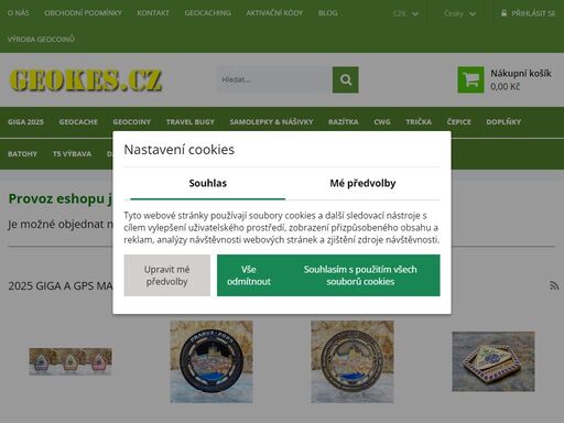 geocaching shop - internetový obchod s potřebami pro založení geocache, travel bug a jiné trackovatelné přívěsky, geocaching trička a razítka. prodej a výroba geocoinů.