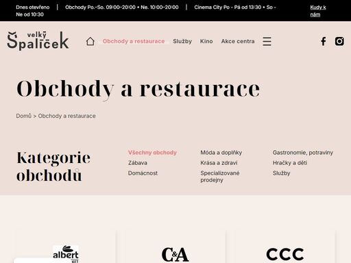 obchodní centrum velký špalíček v centru brna