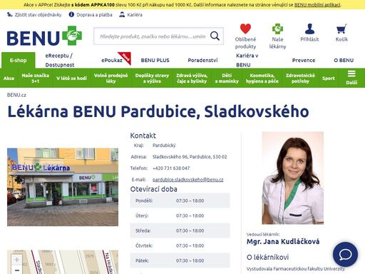 ?lékárna benu v pardubicích nabízí široký sortiment volně prodejných léků a veterinárních potřeb. bezbariérová lékárna se skvělou dostupností.?
