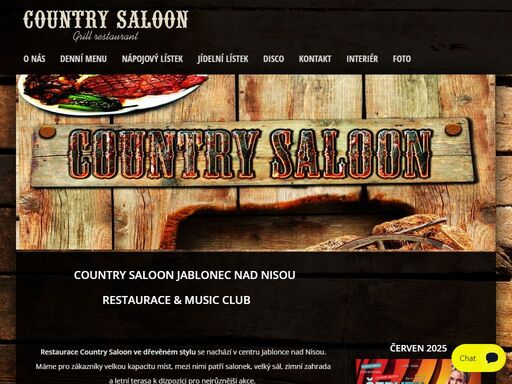 grill bar,restaurace,country,jablonec,steak,disco, denni menu grill restaurace country saloon jablonec