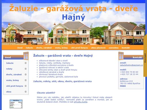 žaluzie, rolety, sítě proti hmyzu, okna, dveře, garážová vrata, brány, markýzy, olomouc, brno
