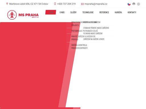 ms praha spol. s r.o. zajišťuje projektování shz, hasicí zařízení a sprinklery pro vaši společnost. navrhujeme ideální řešení hasicího zařízení a shz.