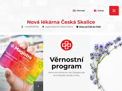 magistra nová lékárna česká skalice jsme tu pro vás. široký výběr a spektrum léčiv, vakcín a homeopatik různých značek.