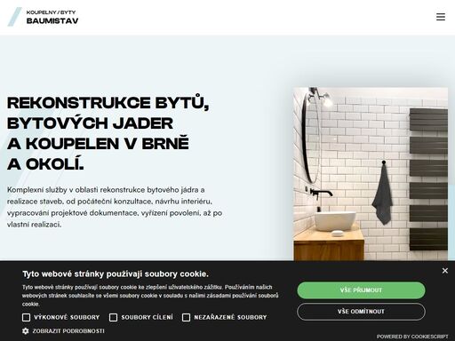 komplexní služby v oblasti rekonstrukce bytového jádra a realizace staveb, od počáteční konzultace, návrhu interiéru, vypracování projektové dokumentace, vyřízení povolení, až po vlastní realizaci.