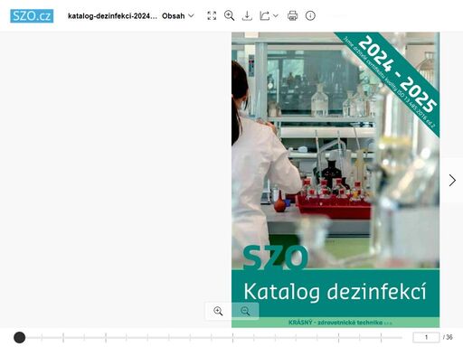 katalog-dezinfekci-2024-2025: strana 1: jsme držitelé certifikátu kvality iso 13485:2016 ed.2
2024-2025
szo
katalog dezinfekcí
krÁsnÝ - zdravotnická technika
s.r.o.