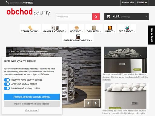 eshop pro stavbu a vybavení sauny, saunové dveře, saunová kamna a sauna doplňky.