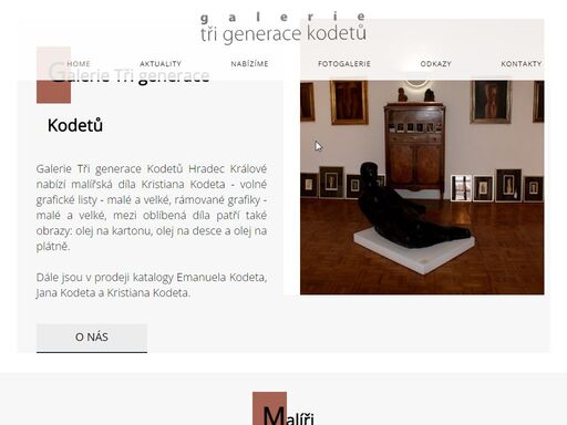 prodejní galerie a výstavní galerie tři generace kodetů hradec králové. naše galerie nabízí obrazy a grafiky, jejichž autorem je známý český akademický malíř kristian kodet. prodej obrazů a grafik kristiana kodeta.