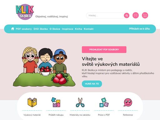 web obsahuje výukové materiály zaměřené na rozvoj dovedností jako grafomotorika, sluchové a zrakové vnímání či předmatematické představy a jiné. materiály pro děti 4-6 let. 