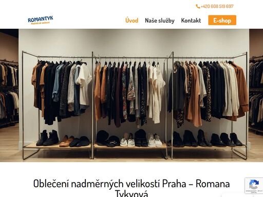 prodejna „romantyk“ v praze 4 se specializuje na prodej dámského a pánského oblečení nadměrných velikostí od vel. 46 (xl) do vel. 76 (8xl). oblečení nadměrných velikostí praha.