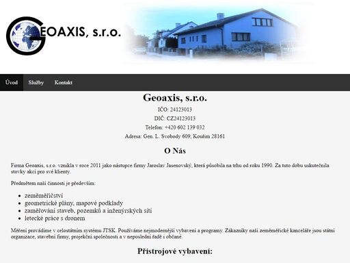 úvodní stánka geoaxis