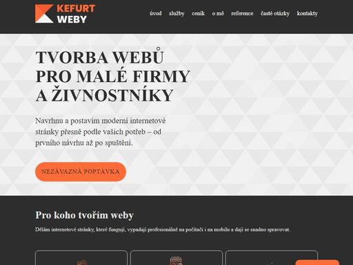 levné webové stránky a grafika. tvořím moderní weby pro živnostníky, malé a středně velké firmy – od návrhu po spuštění webu.