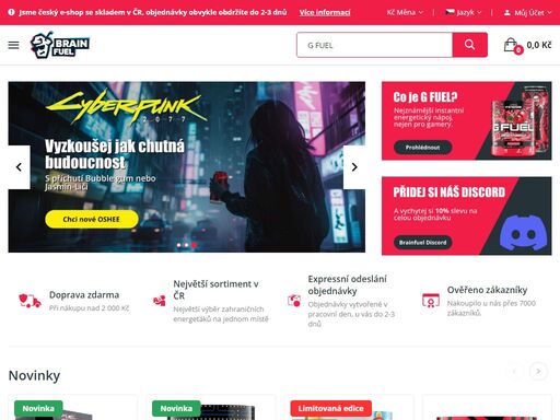 brainfuel.cz je první eshop v česku a na slovensku prodavajicí energy drinky jako g fuel, rogue energy, x-gamer, guice energy.