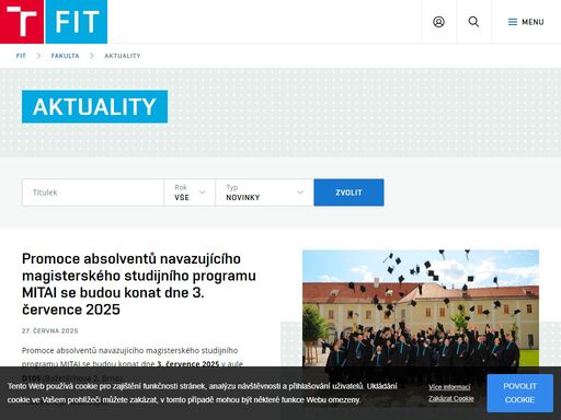 fakulta informačních technologií je moderním mezinárodně uznávaným vysokoškolským pracovištěm a centrem špičkového výzkumu v nejrůznějších oblastech informačních technologií – od hardware přes inteligentní systémy až po multimédia. v moderním kampusu s unikátním vybavením nabízí studentům vysoce ceněné vzdělání v oblasti it ve všech stupních studia: v tříletém bakalářském, navazujícím dvouletém magisterském i ve čtyřletém doktorskem.