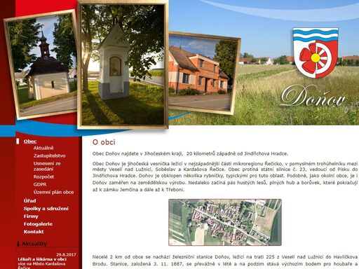 oficiální webové stránky obec doňov