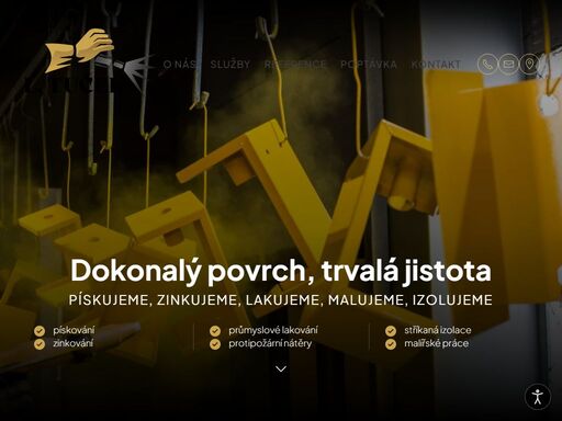 pískování, zinkování, průmyslové lakování, protipožární nátěry na dřevo i kov (certifikované), stříkana izolace, malířské práce
