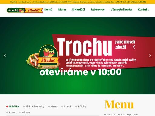 hladáč - hladové okno ústí nad labem, rychlé občerstvení které si na nic nehraje, u nás se rychle najíte.