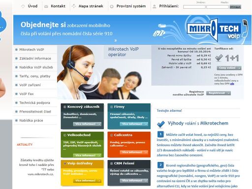 voip operátor mikrotech nabízí nejlevnější internetové volání, sekundovou tarifikaci a značková voip zařízení. využijte nabídku hlasových služeb pro domácnosti, úřady, státní instituce, školy, firmy. pro itsp poskytujeme velkoobchodní prodej hlasových služeb, řešení callcenter, crm systémů, včetně voip pobočkových ústředen.