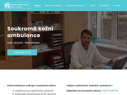 mudr. jiří korda provozuje ordinaci soukromé kožní ambulance pro děti a dospělé v mladé boleslavi a v turnově.