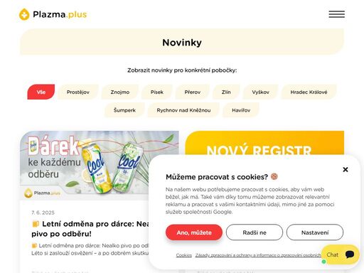 udělejte dobrý skutek při darování plazmy v plazma plus a získejte odměnu. odběrová centra zlín, vyškov, přerov, znojmo, písek, šumperk, prostějov, havířov, ...
