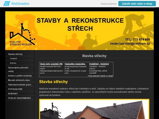 stavby a rekonstrukce střech 