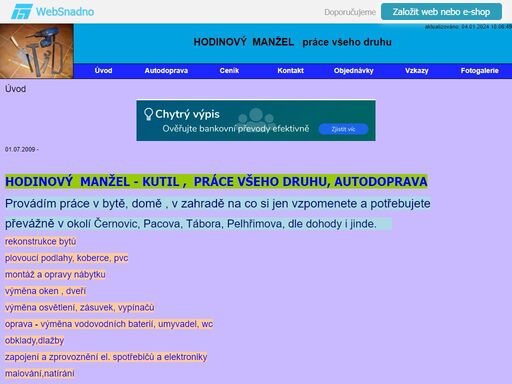 práce typu hodinového manžela, práce všeho druhu