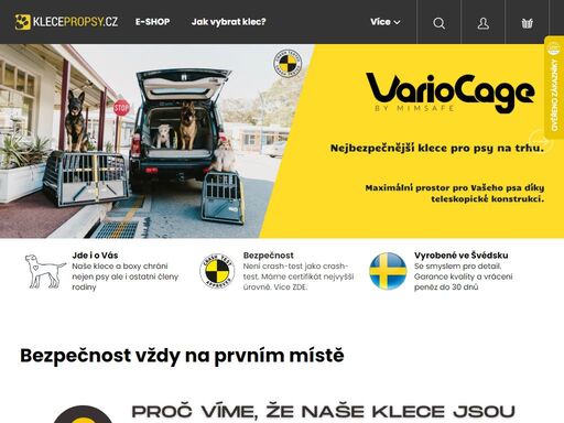 nabízíme klece a boxy s certifikátem crash-testu. klece do všech aut. velká variabilita. švédská kvalita. zdraví zvířat a lidí je u nás na prvním místě.
