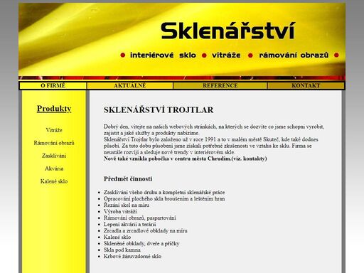 sklenářství - vitráže ve skutči a chrudimi