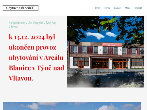 naleznete nás v ulici veselská v týně nad vltavou. k dispozici nabízíme 200 ubytovacích lůžek.