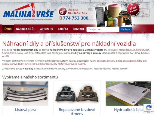 náhradní díly a příslušenství pro nákladní i užitková vozidla, návěsy a přívěsy: iveco, mercedes, man, renault, daf, scania, volvo, tatra, liaz, avia, zetor