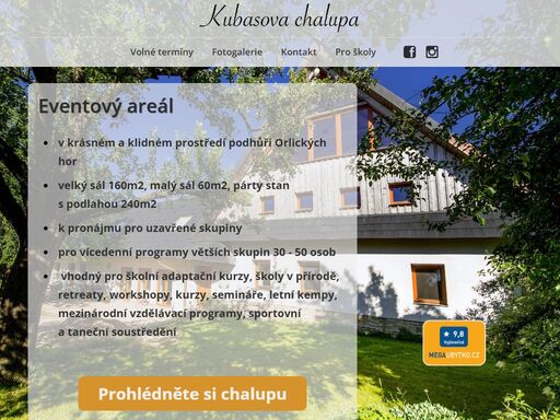 retreat a workshop centrum k pronájmu pro 5-ti a vícedenní programy větších skupin 30 - 120 osob v krásném a klidném prostředí podhůří orlických hor.