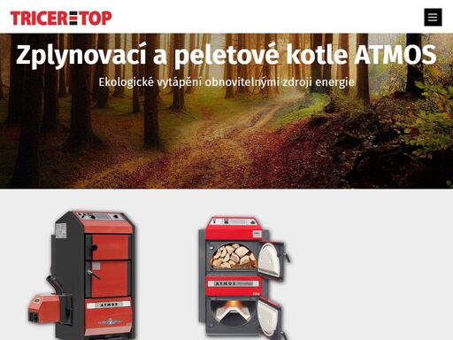zplynovací a peletové kotle - prodej kotlů na tuhá paliva atmos