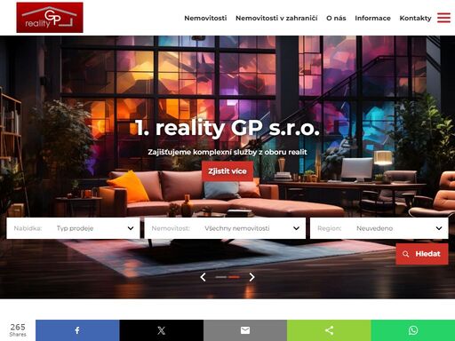 každý den stovky nových nemovitostí, reality. nemovitosti na prodej či pronájem v každém místě. přehledný katalog realit.