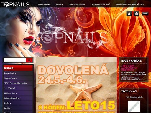 zabýváme se internetovým on-line prodejem materiálu na nehtovou modeláž :  uv gely , nehtové tipy, lepidla, pilníky, bloky, čističe, olejíčky, vzorníky, samolepky, zdobení, fimo, stamping (razítka), uv lampy, brusky a odsávačky prachu.