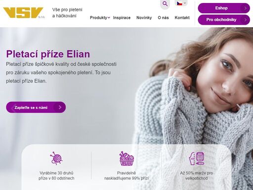 příze elian je příze pro ruční pletení a příze na háčkování od společnosti vsv s.r.o. 