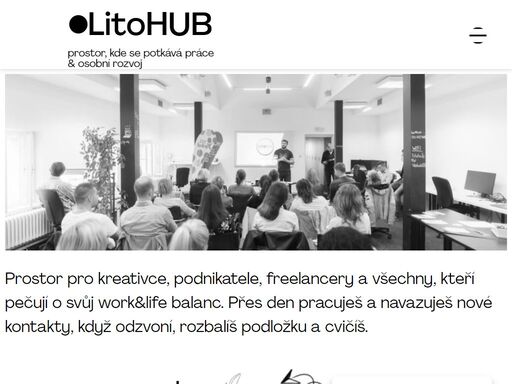 litohub je prostor, kde se potkává práce a osobní rozvoj. prostor pro kreativce, podnikatele, freelancery a všechny, kdo pečují o svůj worklife balanc.